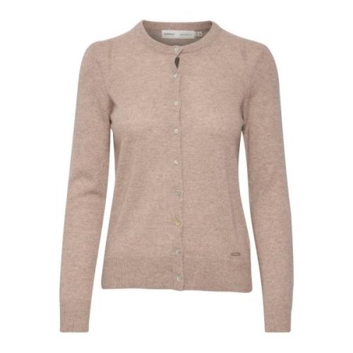 Beige Melange Cashmere Cardigan