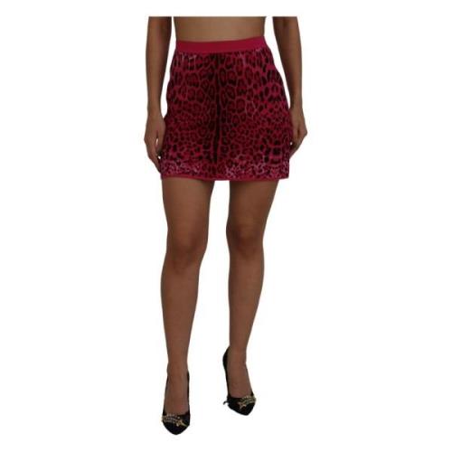 Pink Leopard High Waist A-line Mini Nederdel