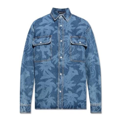 Oversize denim skjorte