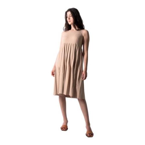 Beige Strikket Kjole - XS