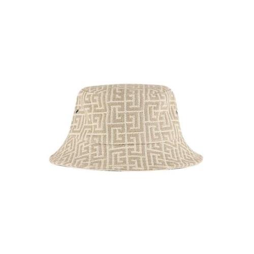 Monogram Jacquard Ivoer og Hvid Bob Hat