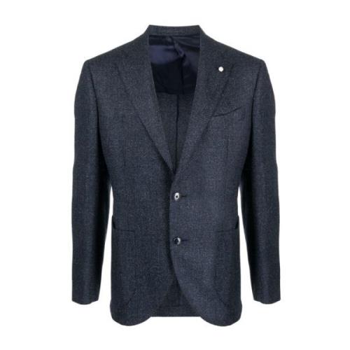 MultiColour Uld Blazer med Knapdetaljer