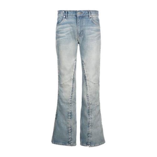 Flared Straight-Leg Denim Jeans