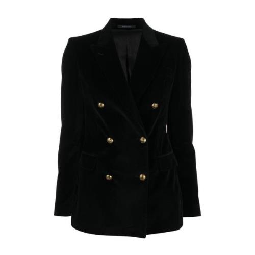 Sort dobbeltradet blazer