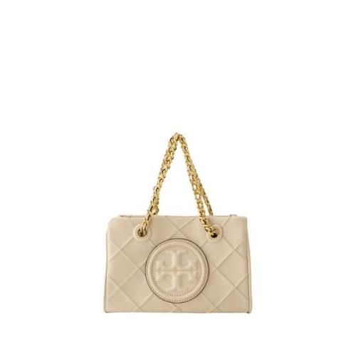 Blød Mini Chain Shopper Taske - Læder - Ny Creme