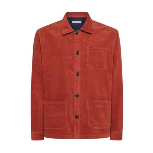 Corduroy Overshirt med Logo Broderi