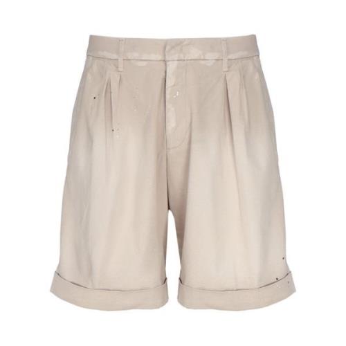 Løstsiddende Beige Bermuda Shorts