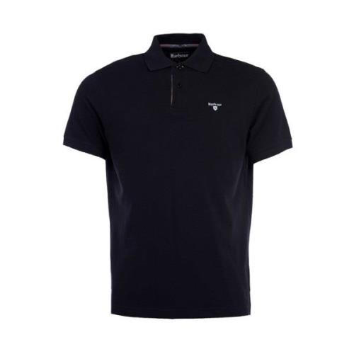 Tartan Pique Polo Shirt, Sort Moderne