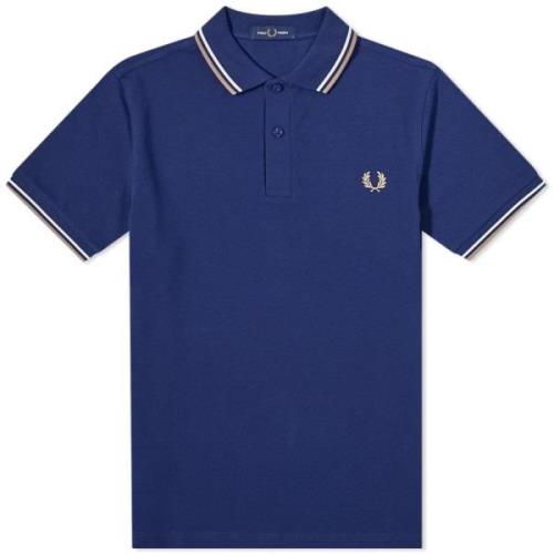 Slim Fit Twin Tipped Polo i French Navy / Ecru / Warm Stone