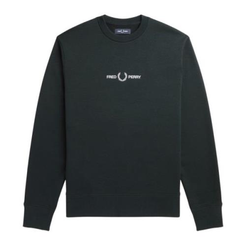 Nattelys Grøn Broderet Sweatshirt