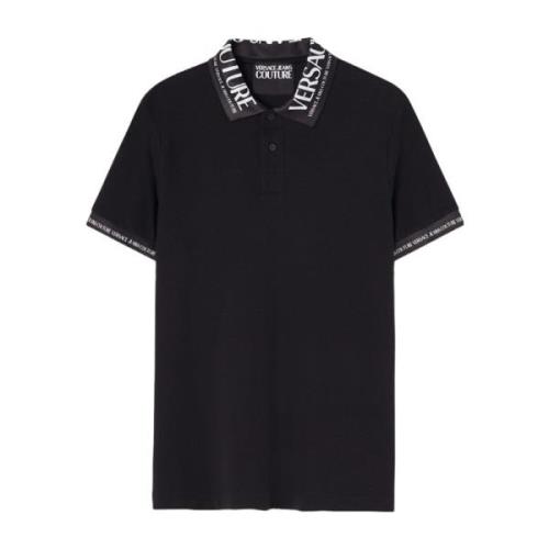 Polo T-shirt i bomuld pique med logo print