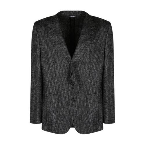 Sort og grå Alpaca uldblanding Bouclé Blazer