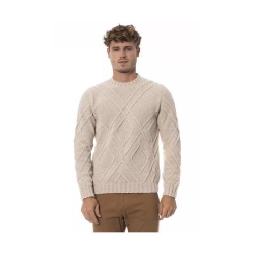 Beige Merino Wool Crewneck Sweater