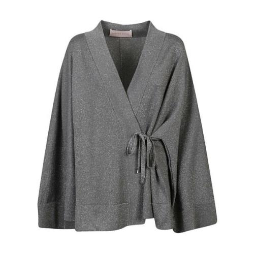 Grå Viskose Kort Kimono Kjole