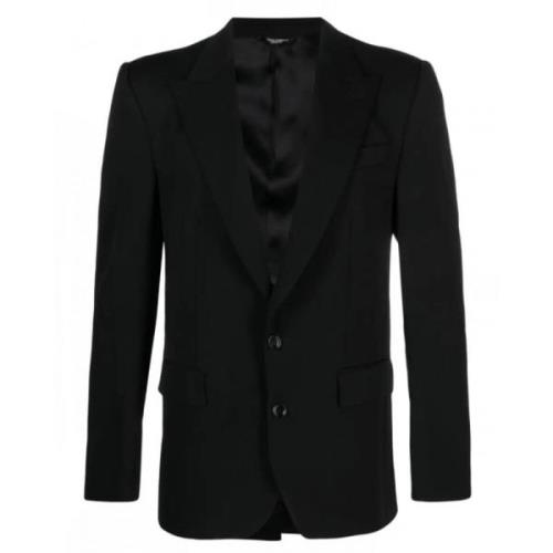 Sort Enkeltbrystet Blazer med Peak Revers