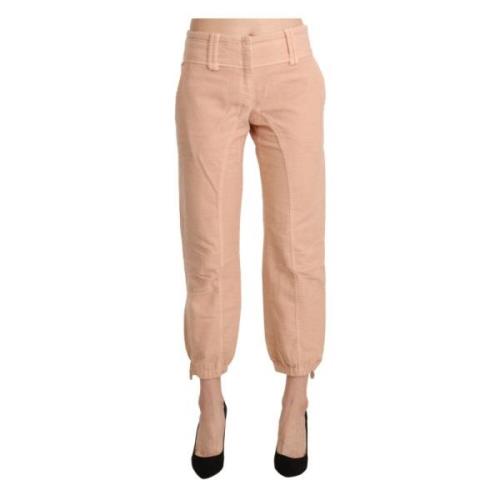 Beige Cropped Bomuld Bukser