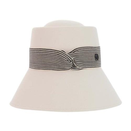 Optic White Kaninhår Cloche Hat