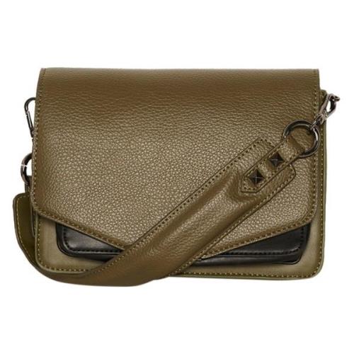 Elegant Crossbody Taske i Sort og Armygrøn