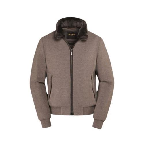 Quiltet Cashmere Blouson med Pelskrave