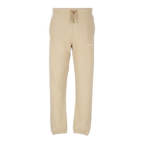 Beige Bomuldssweatpants med Elastisk Talje