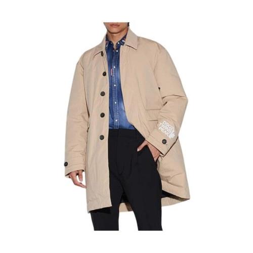 Polstret trenchcoat i bomuldsstretch