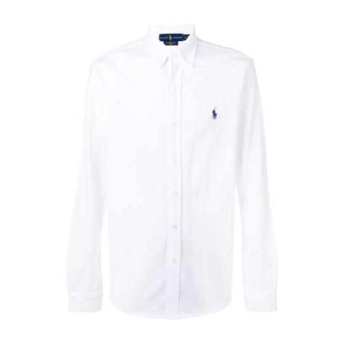 Hvid Mesh Polo Shirt