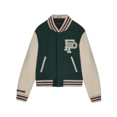 Varsity Jakke Off White/Grøn