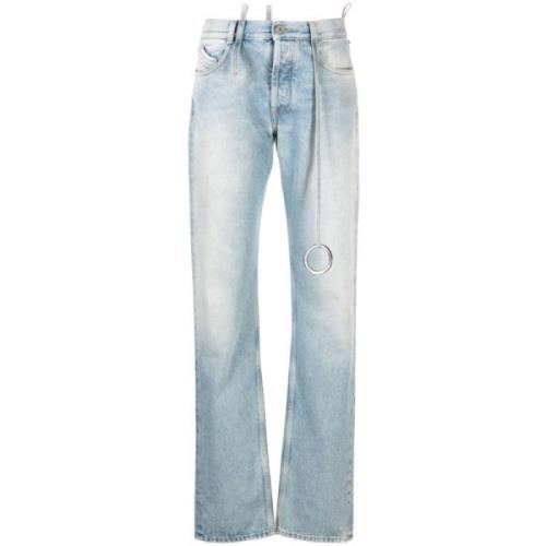 Blå Vaskede Denim Jeans