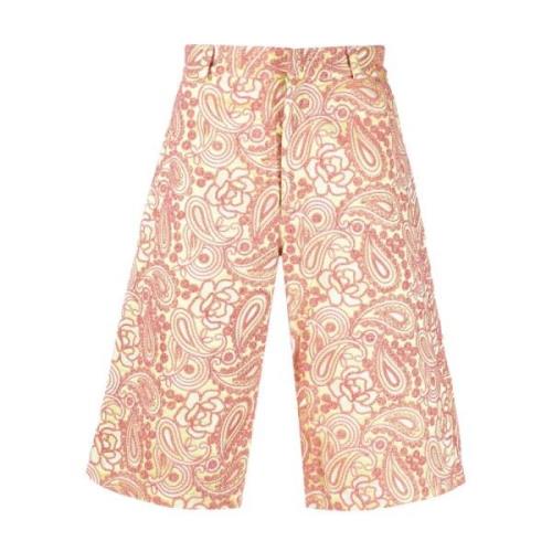 Blomsterbroderi Knælange Shorts