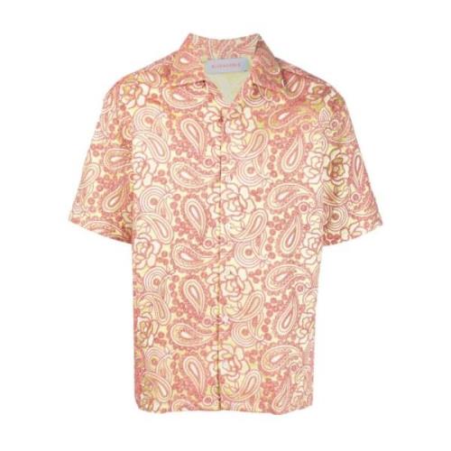 Ler Rød Paisley Print Skjorte