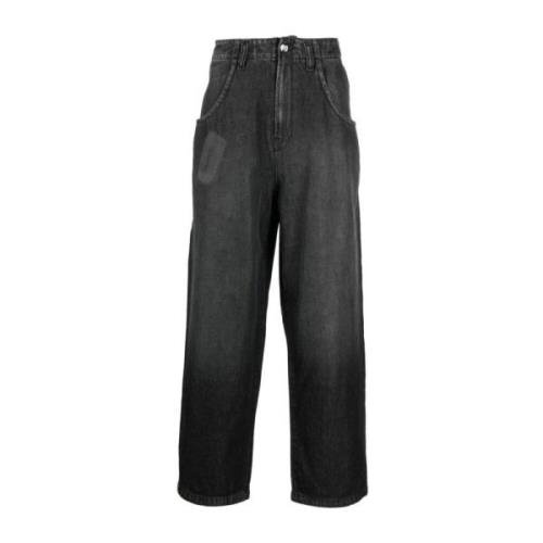 Røgfarvet Wide-Leg Jeans