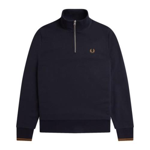 Marineblå Half Zip Crew Sweatshirt