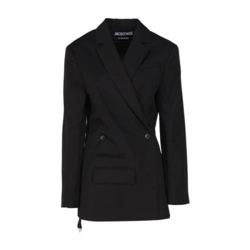 Sort Dobbeltbrystet Blazer