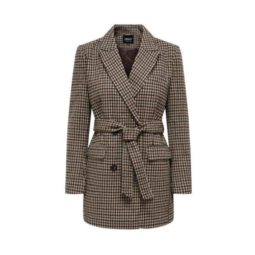 Elegant Check Blazer Coat