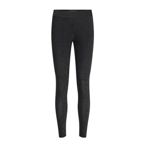 Sorte glimmer leggings til kvinder