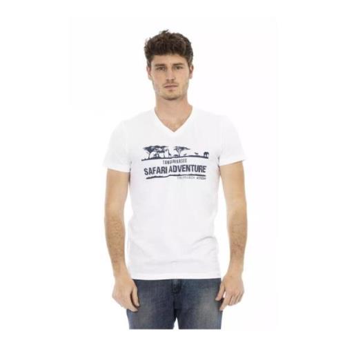 Herre Printet V-Hals T-Shirt