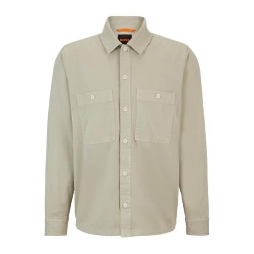 Overshirt i Garment-Dyed Bomuld Twill