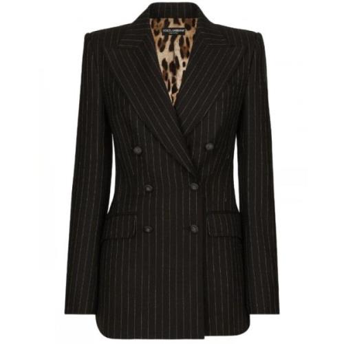 Stribet dobbeltradet blazer