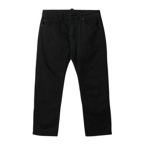 Løstsiddende Tapered Sorte Jeans med Fem Lommer