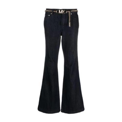 Indigo Rinse Flare Chain Belt Jeans