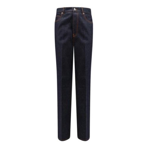 Flared Leg Jeans med Logo Tag