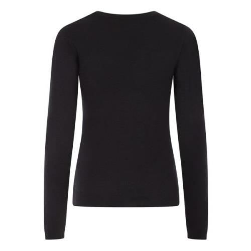 Sort Cashmere Silke Sweater med V-Hals