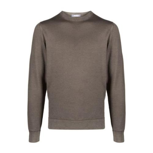 Italiensk Uld Crew-Neck Strik