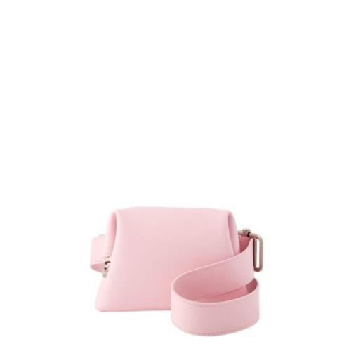 Baby Pink Læder Crossbody Taske