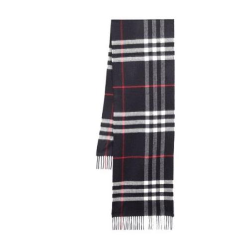 Blå Plaid Check Cashmere Tørklæde