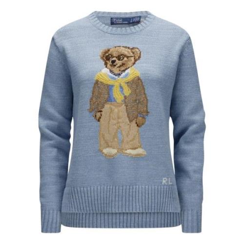 Lyseblå Bear Pullover Sweater