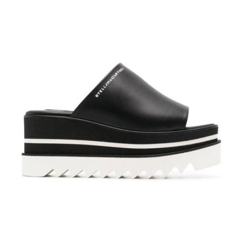 Sorte Platform Slip-On Sandaler