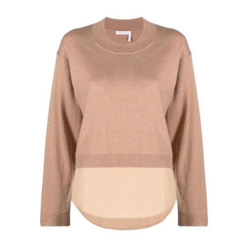 Hyggelig Brun Sweater med Ribkanter