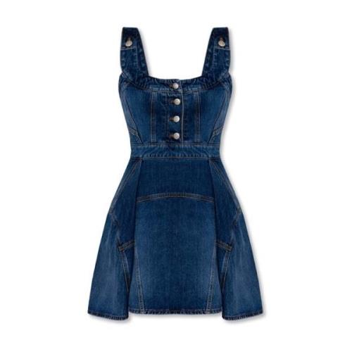 Blå Denim Mini Kjole