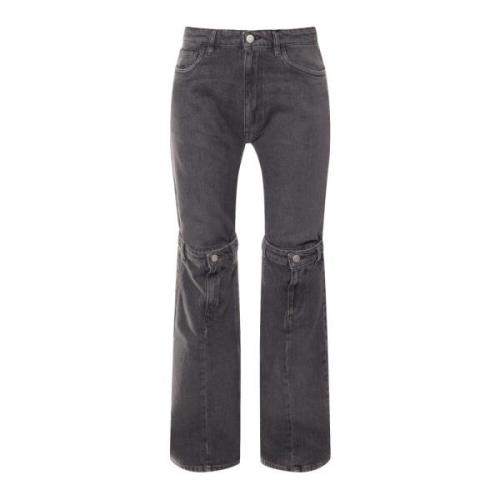 Sort Denim Flared Bukser